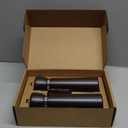 Wooden Salt and Pepper Grinder Set  Refillable Salt and Pepper Mill with Adjustable Upgraded Large Size Ceramic Burr  Manual Pepper Grinder with Beech Wood Body  8.3 Tall (Chocolate Wood)