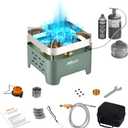 Camping Stove Portable Propane Camping Stove Small Outdoor Stove, 30,000 BTU Camp Stove, Windproof Single Butane Stove, with Carrying Case & ignitor, for Camping, Backpacking, Emergency