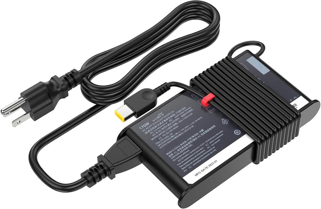 Slim 170W Charger Fit for Lenovo Legion Slim 5 5i Yoga Pro 9i Lenovo ThinkPad P1 P16 IdeaPad Pro 5 Lenovo LOQ ADL170SCC3A 4X20S56697-20V 8.5A ac Adapter Laptop Power Supply