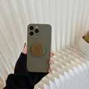 Silicone Case for iPhone 13 Pro Case 6.1-Inch, Women with Ring Holder Expanding Kickstand, Girl Cute Rubber Protective Phone Cover (Gray)