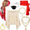Pirate Costume Accessories for Women Pirate Accessories Outfit for Halloween Cosplay (X-Large)