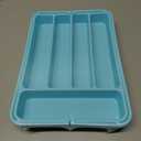 Aujen Silverware Organizer - Expandable Kitchen Drawer Organizer, Adjustable Utensil Organizer, Cutlery Tray for Forks, Knives, Multipurpose Kitchen Organizers and Storage Solution, Blue, Medium