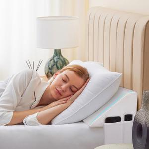 Twin Bed Wedge Pillow for Headboard, Headboard Pillow, Bed Gap Filler, Mattress Wedge - Fill The Gap (0-7") Between Headboard and Mattress (White, 39"x10"x6")