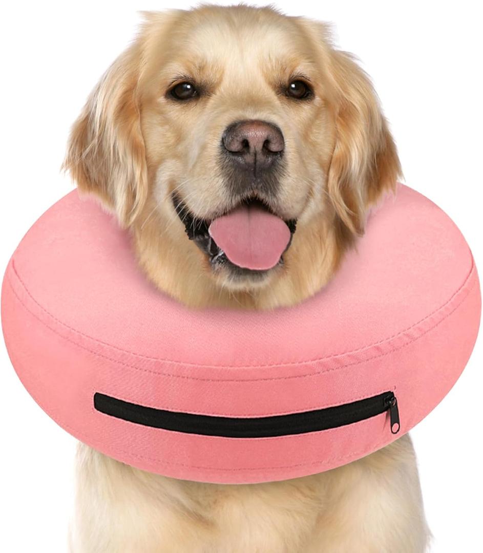 Inflatable Dog Cone Collar for After Surgery, Dog Donut Collar After Surgery, Soft Pet Cone for Small Medium Large Dogs to Stop Licking