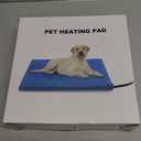 Pet Heating Pad with 6 Adjustable Temperature Settings, Heated Cat Mat with Built-In Smart Thermostat, Chew-Resistant Cord, Removable & Washable Plush Cover, Waterproof Material, 17.7 x 17.7 In