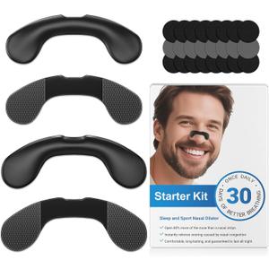 Nasal Strips for Snoring | Extra Strength Snoring Solution Nose Strips | Improve Breathing and Sleep Quality (30 Count, Black)