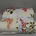 Greenland Home Butterflies 100% Cotton Quilted Botanical Throw Blanket