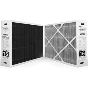 Upgraded X6672 MERV 16 Air Filter 16x25x5 Compatible with Lennox X6672 and Lennox HCC16-28 Carbon Clean Furnace Filters HVAC System,Part Number HCF16-16,2-Pack