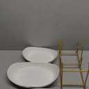 Ceramic Fruit Bowl for Kitchen Counter - 3 Tier Fruit Basket with Metal Stand, Tiered Fruit Stand for Countertop, Snack, Nuts, Cake, Dessert, Cute (Gold, Large)