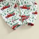 Baby Boy Christmas Outfit My First Christmas Long Sleeve Bodysuit Pants Santa Hat 3-Piece Clothes Set (Green)