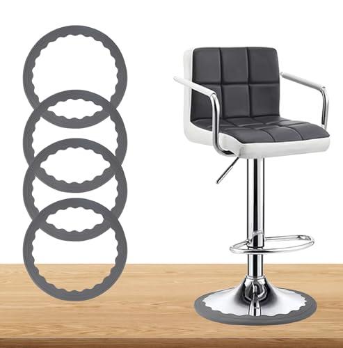 4 Pack Bar Stools Leg Protectors Ring Non Slip Silicone Chair Leg Floor Protector for 14.5" to 16.5" Round Chair Base Pads Bottom Protect Wooden Floor No Scratches No Noise Anti-Slip Grey