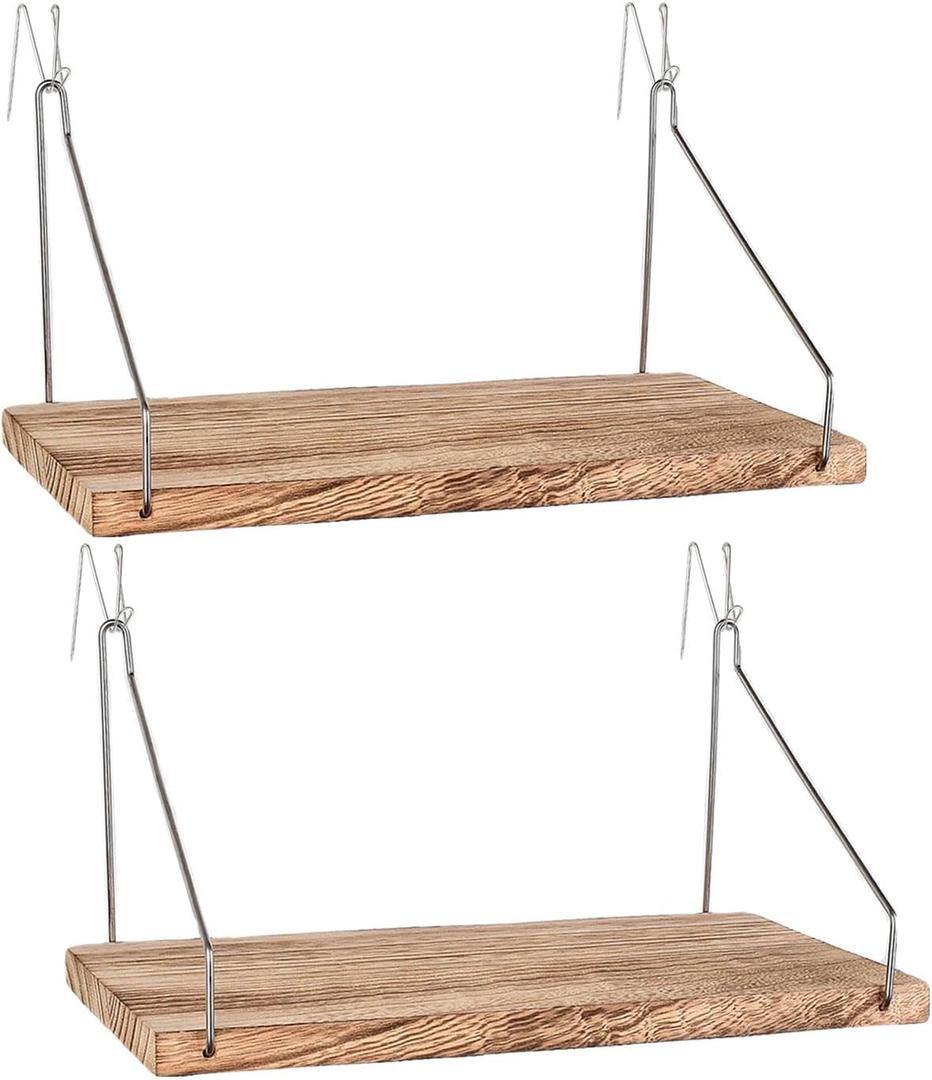 Fabric Wall Cubicle Shelf with Hooks for Work Decor, 11.8' Wooden Cubicle Organizer Storage Shelf with Hangers Cubicle Accessories for Women Men Desk, 2 Pack