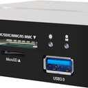 EZDIYFAB PC Front Panel Internal Card Reader USB Hub With 3.1 Gen2 TypeC Port, 3.0 Support for SD MS XD CF TF Cards  Fits 3.5" Computer Case Front Bay