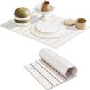 Large Stone Dish Drying Mats for Kitchen Counter, 23"(L)16"(W) Diatomaceous Earth Mats, Water-Absorbent Collapsible Multi-Purpose Stone Drying Tray for Cups Dishes Bottles, Match Any Countertop