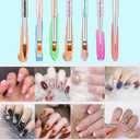 2 x 11PCS Nail Art Brush Set with Nail Dust Brush, Double-Ended Silicone Nail Art Tools for Acrylic Nails, Carving, Painting, Line Drawing, DIY Salon Manicure