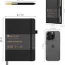 &And Per Se Lined Journal and Pen Set, A5 Leather Journal Stationery Set, 160 Pages 100GSM Thick Paper, Notebook Gift Set (Black)