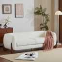 Christopher Knight Home 82 Inches Sofa Couch, Cozy 3-Seater, Boucle Fabric, Wood Frame, Beige