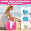 4 x Cup Holder for Stanley Cup 30oz 40oz Compatible with Bogg Bag, Accessories for Bogg Bag, Insert Drink Holder with Key Holder for Bogg Bags Original X Large/Simply Southern Beach Tote Bag
