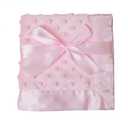American Baby Company Heavenly Soft Chenille Security Blanket (14" x 14"), 2-Layer Design with Minky Dot & Silky Satin, Pink, for Boys and Girls