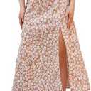 Floerns Women's Boho Floral High Waist Split A Line Midi Skirt XL