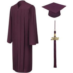 CLERKMANS Unisex Matte Graduation Cap Gown Tassel Package, High School and University, Size 45