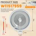 2026 Upgrade W11517959 W10275048 10" Range Dual Radiant Surface Heating Element Replacement Fit for Whirl-Pool, May-tag, Kitchen-Aid, Jenn-Air Stove, Replace W10169799 W10823729 by Fetechmate