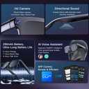 AI Smart Glasses with Camera 1080P HD Video & Audio, Real-Time Translation, ChatGPT Assistant, Bluetooth Smart Sunglasses with Noise Reduction, Prescription Lenses Compatible