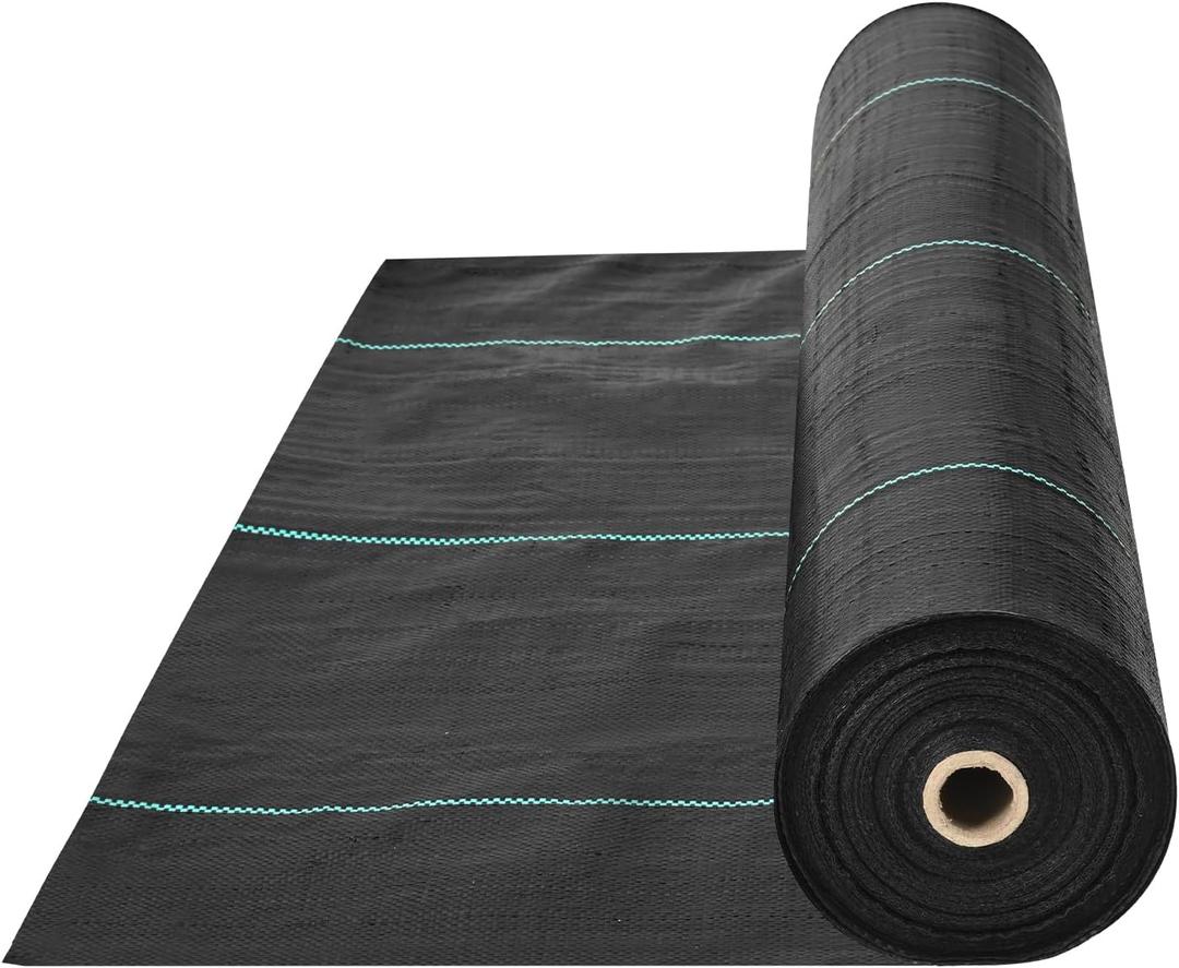 VEVOR Weed Barrier Landscape Fabric, 3x300 FT Heavy Duty Garden Weed Fabric, 3.2Oz Woven Weed Control Fabric, Weed Blocker Mat, Easy Setup, Durable PP Gardening Fabric for Driveway Ground Cover, Black