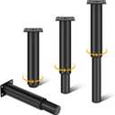 4 Piece Adjustable Height Slat Center Support Legs, Metal Furniture Legs, Perfect for Bed, Sofa, Dresser, Chair, and Coffee Table etc., Replacement Legs(9.84-16.53 Inches)
