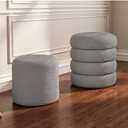 Square Set of 2 Sherpa Storage Ottoman Stool with Removeable lid,Load up to 440 lbs Footstool, Boucle Vanity Stool for Livingroom Bedroom Gray UASND69G (Grey)