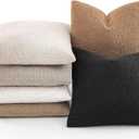 20x20 Boucle Throw Pillow Covers, Set of 2, Black