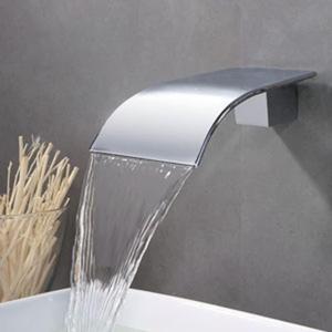 AZOS High Flow Tub Spout, Wall Mounted Waterfall Faucet Fixtures Filler for Bathroom Sink and Tub Shower, Chrome Sprayer