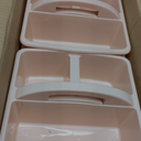 12 Pcs Classroom Caddy with 3 Compartment - Multipurpose Portable Plastic Storage Table Caddies with Handles for School Home Office Organizer(Flesh Pink)