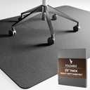 Office Chair Mat for Hardwood Floor, 35"x48" Felt Heavy Duty Protector for Tile & Carpet, Chair Mat for Computer Desk, Anti-Slip Office Desk Mat (Dark Gray)
