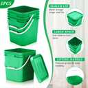 Mumufy 8 Pcs 3.5 Gallon Square Food Grade Bucket with Lid, Green