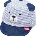 Baby Caps Summer Girl Boys Sun Hat with Ear Spring Summer Newborn Baseball Cap Striped Sunhat 2 pc