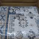 9x12 Area Rug,Ultra-Thin Washable Rugs for Living Room,Non-Slip Lightweight Foldable Area Rug,Stain Resistant Vintage Large Rugs (Grey/Beige,9'x12')