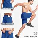 MAGCOMSEN Men's Workout Gym 9" Shorts Quick Dry Lightweight Summer Casual Athletic Hiking Shorts for Men with 3 Pockets (Blue)