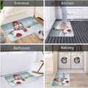 Jbofyee Cute Winter Snowman Bath Mat 24x16 Inch Non-Slip Soft Microfiber Bathroom Rugs Washable Bathmat, Carpet Rug Entryway Christmas Greeting Decor for Tub Shower Room Floor