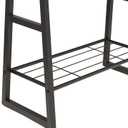 Amazon Basics 9 Hooks Coat Rack, Freestanding Entryway Shoe Bench with Metal 1-Tier Storage Shelf, Space Saving for Hallway and Bedroom, 13" D x 27.6" W x 69" H, Black