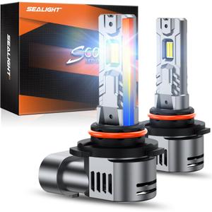 SEALIGHT 9005/HB3 Bulbs, 1:1 Design 50,000LM 9005 Fog Light Bulbs with 14000RPM Cooling Fan, Plug-N-Play, Pack of 2