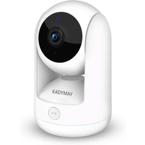 Indoor Camera w/ 1-Key-Call, Pet Camera/Dog Cameras w/Motion Tracking, 2K HD Baby Monitor w/Pan/Tilt Rotating, Live Video&Playback with Phone App, WiFi Wireless Cameras for Home Security-White