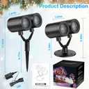 2025 MuliVid Christmas Projector Lights Outdoor, Double Head Snowfall LED Lights Waterproof, Outdoor Christmas Snowflake Projector Light for Xmas Holiday Party, Patio, Garden Decoration