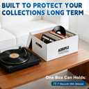 AOBOPLE 6 Pack Vinyl Record Storage Box,7"/45 RPM Cardboard Vinyl Record Box with Lid and Handle,Holds up to 75 7" Records Each,Moving Box for Records Ideal for DJs Show Vendors Record Collectors