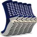 Ultrafun 5 Pairs Kids Youth Grip Soccer Socks Cushioned Non Slip Football Athletic Sports Socks (S)