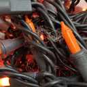 Halloween Lights, 33ft 150 Count Black Wire Incandescent Christmas Mini Lights, 120 V High-Voltage UL Certified Clear Light String Connectable, for Indoor Outdoor Patio Tree Party Home Decor, Orange