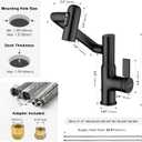 Lefton Rotatable Bathroom Faucet BF2204 with Pop-up Bathroom Sink Drain Stopper Without Overflow D01 (Contemporary, Matte Black)