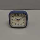 4.5" Vintage Retro Analog Alarm Clock, Super Silent Non Ticking Clock with Manual Light, Snooze, Battery Operated, Simply Design, for Living Room, Bedroom, Bedside, Desk (Blue)