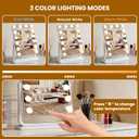 Vanity Mirror with Lights, 18"×15" Hollywood Makeup Mirror with 14 Dimmable Bulbs, 3-Color Lighting, Dimmable, 360° Rotation, 10x Magnification, Desk Mirror, Bedroom (White)