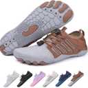 Barefoot Shoes Women,Non-Slip Athletic Barefoot Shoes Wide Toe Water Shoe Hiking Footwear with Quick-Drying, Ergonomic Five-Finger Design for Water and Off-Road Adventures Grey, 8
